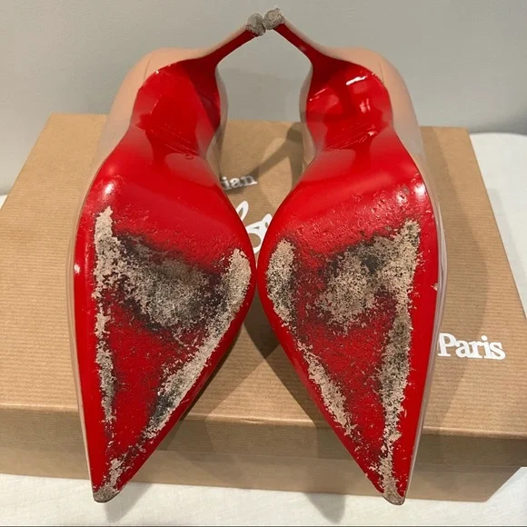 Christian Louboutin ❤️ So Kate 120 Patent Leather Nude Size 37.5 Pumps - Picture 4 of 8